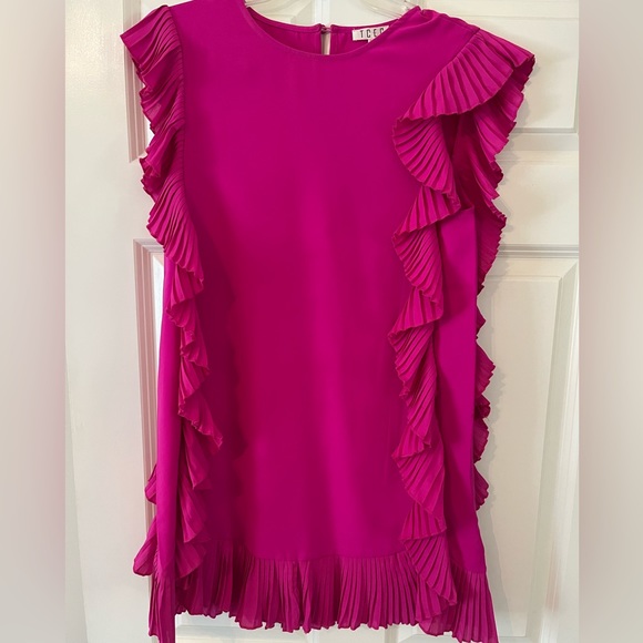 Hot Pink Ruffle Dress - Picture 2 of 4